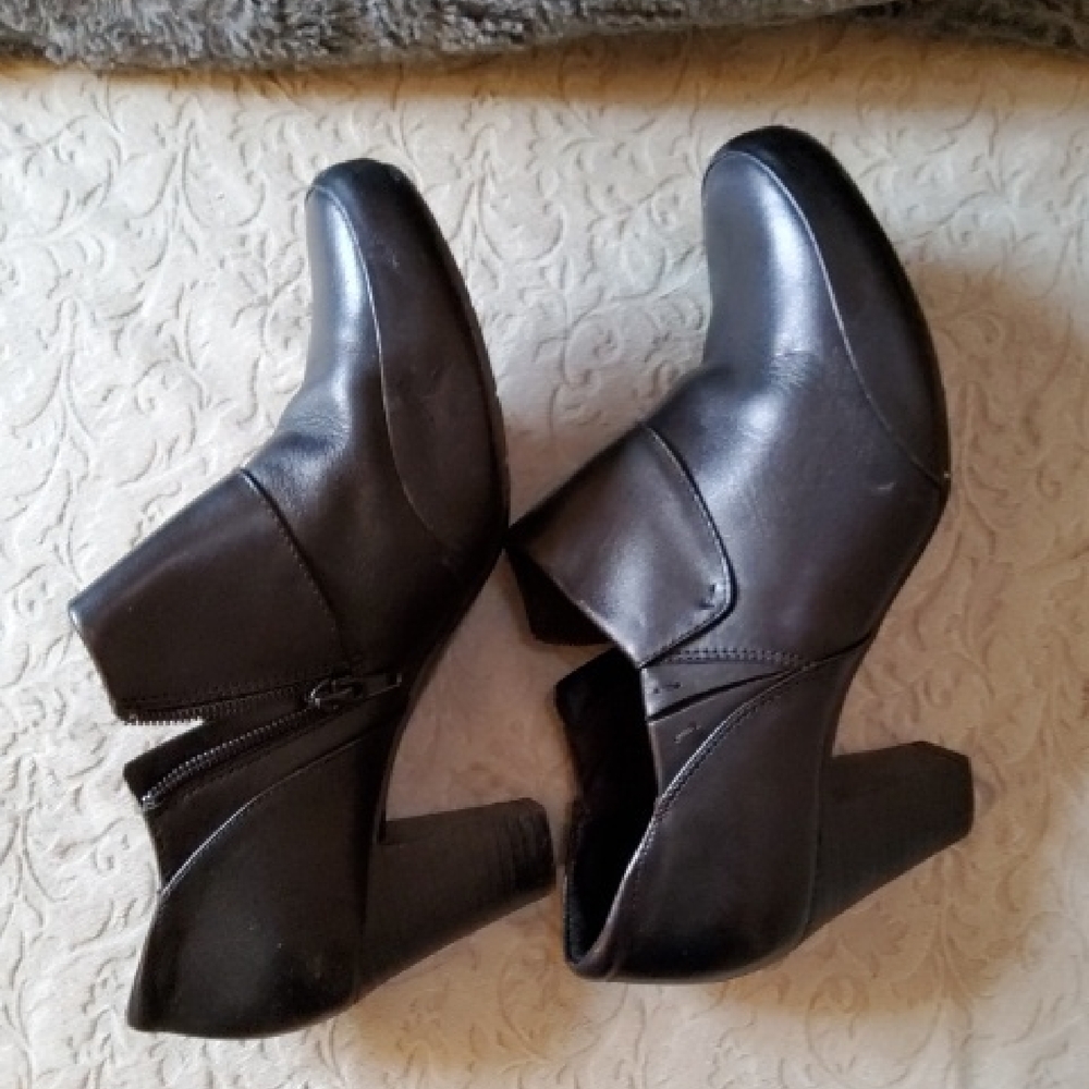 Clarks Black Heeled Ankle Boots